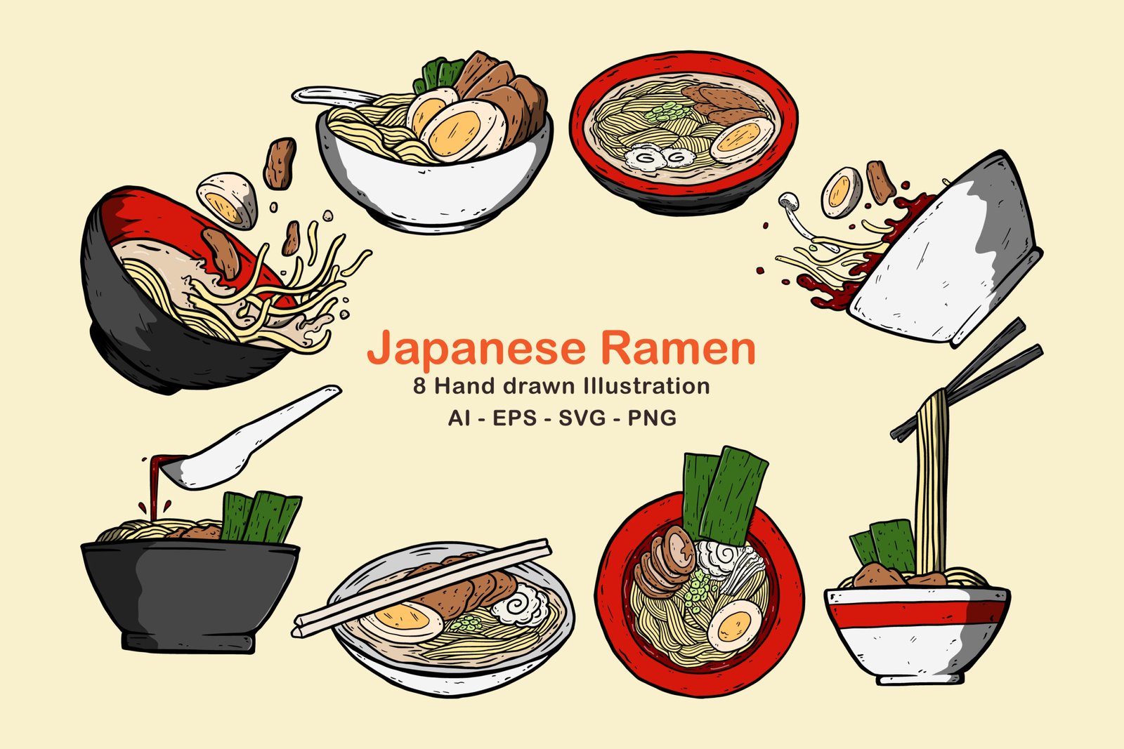 Japanese Ramen Hand Drawn Food Illustration HAND DRAWN TASTE